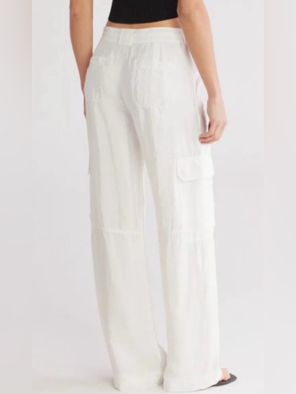 Jonathan Simkhai Women's Aurora Parachute Crinkled-Shell Utility Pants 6 White - Picture 2 of 6